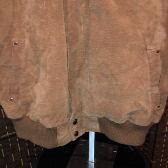 Vintage Men’s brown Suede Bomber Jacket - Distressed Size 42R Porsha by Winer - Picture 6 of 17